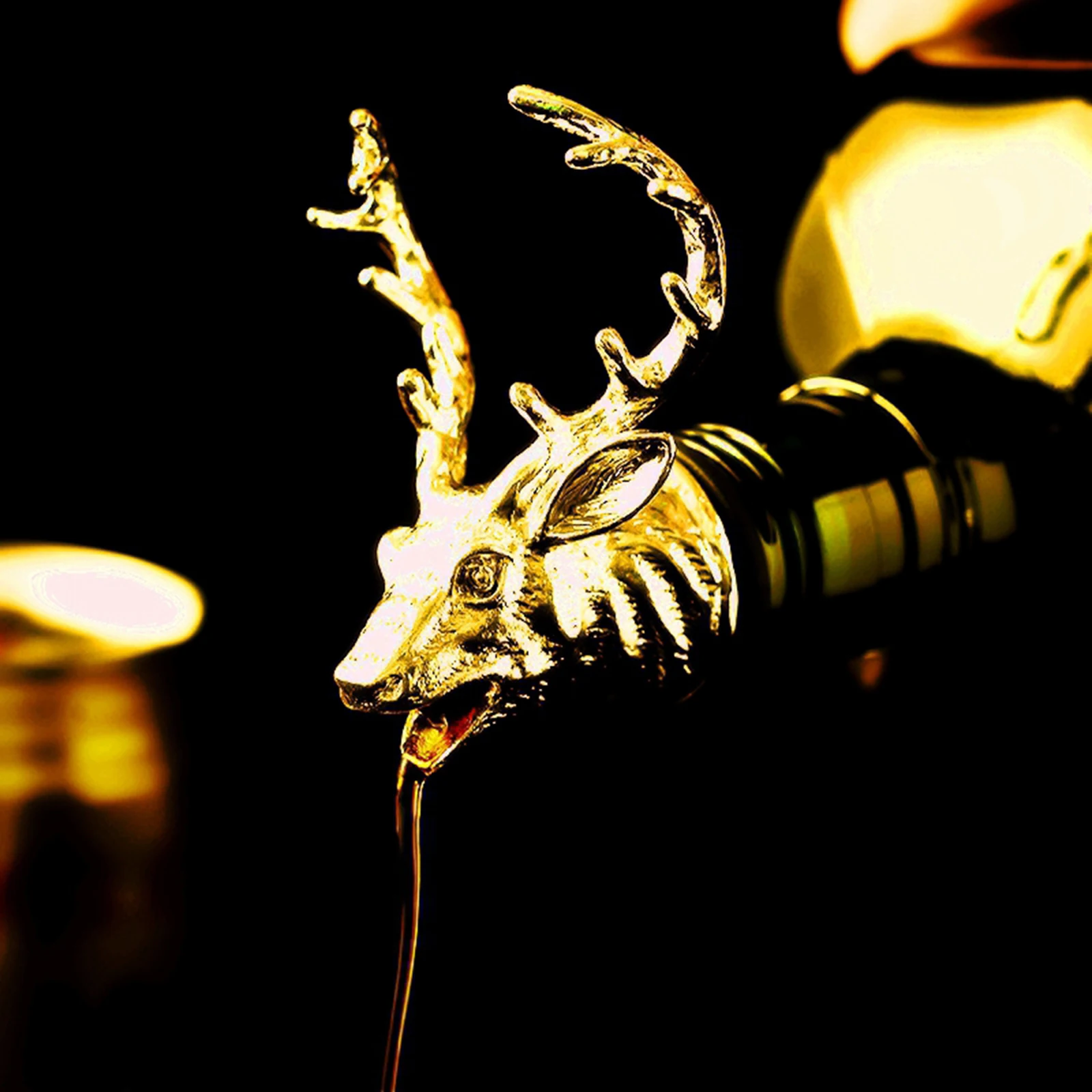 Wine Pourer Zinc Alloy Deer Elk Lion Bull Head Wine Stopper Drinks Bar Tools Night Club Bar Accs