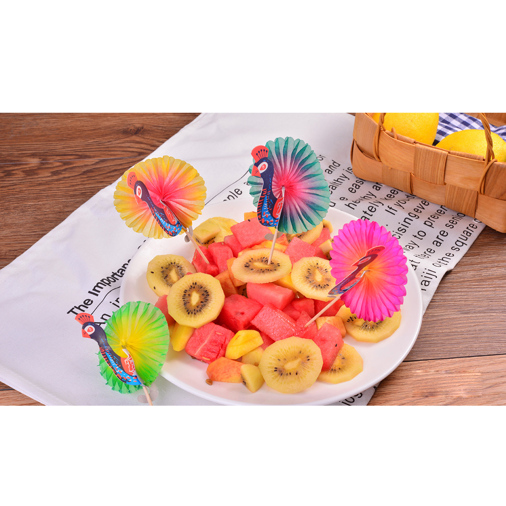 144pcs Oiled Paper Umbrella or 25pcs Peacock Paper Cocktail Picks Fruit Sticks