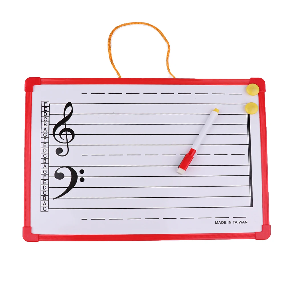 Music notation whiteboard dry erase board with music staff magnets