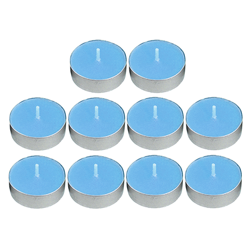 10x Smokeless Round Tealight Candles W/ Aluminum Case For Birthday Party 3.5x1cm