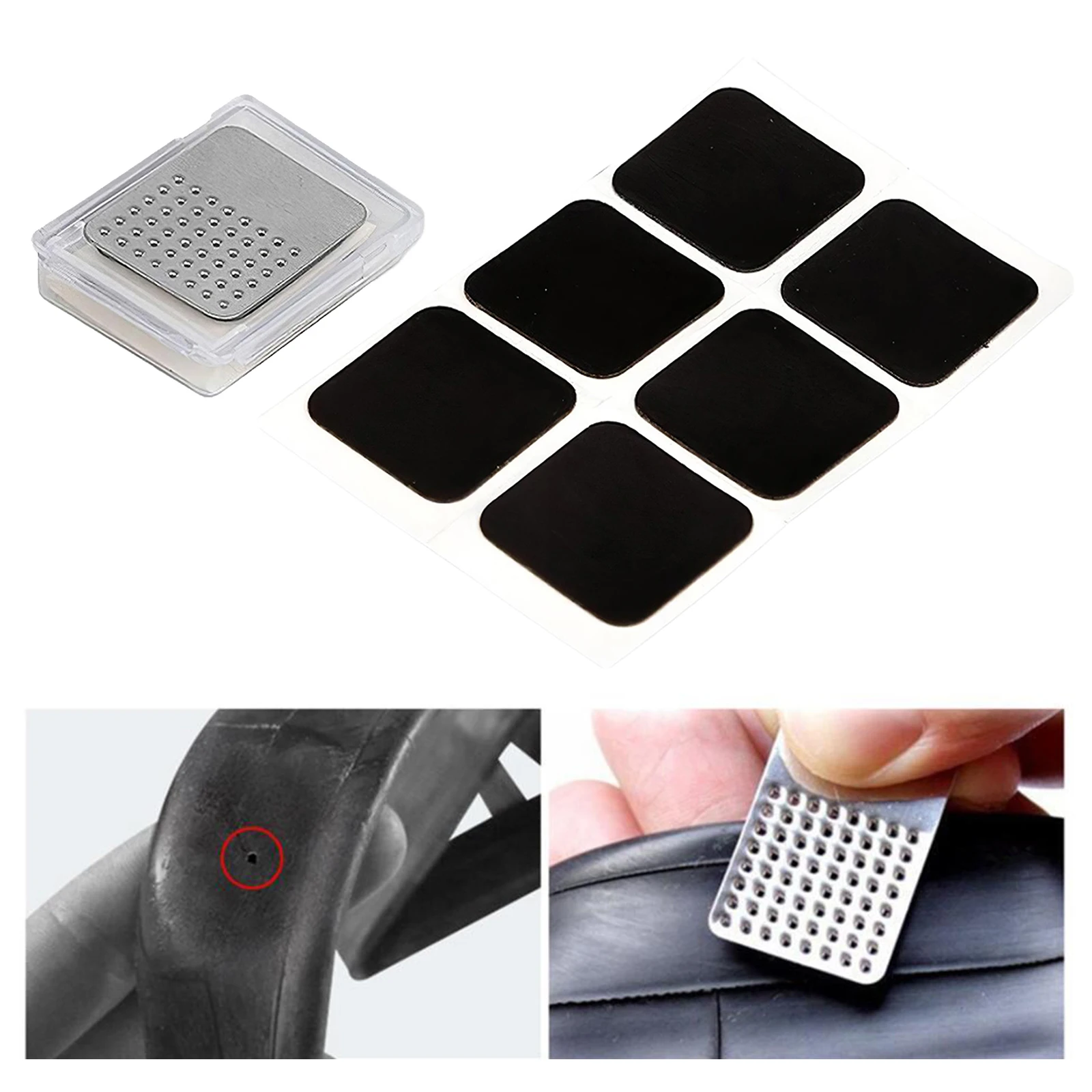 Round Rubber Patch Bicycle Bike Tire Tyre Puncture Repair Piece Patch Kits6 