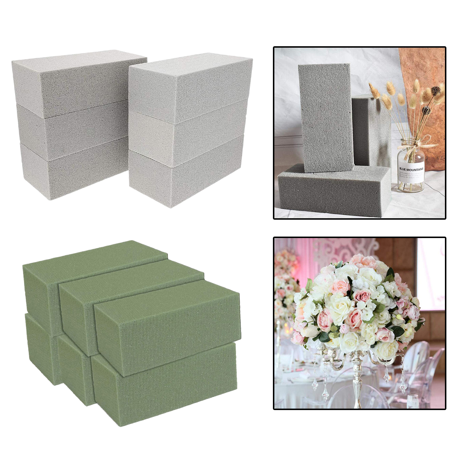 6Pack Floral Foam Brick Dry/Fresh Flower Foams Base Party Garden Decorations