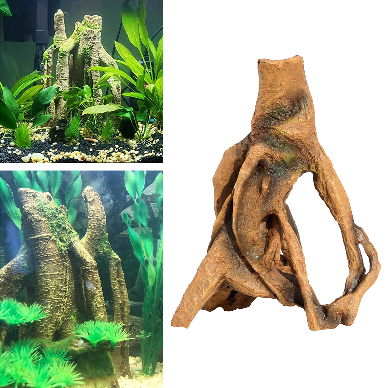 Aquarium Resin Tree Trunk Ornament Wood House Can Swim Through Log Crafts