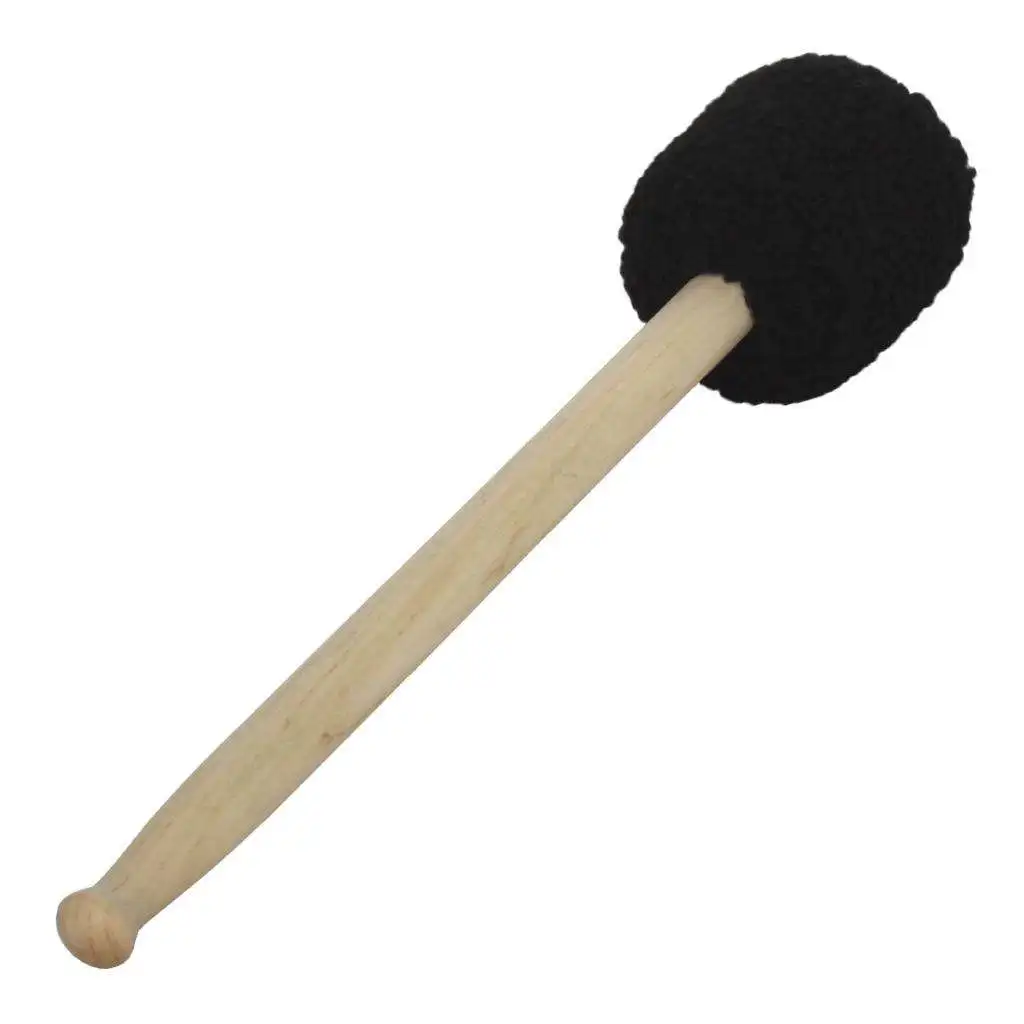 Bass Drum Mallet Timpani Mallet Stick Drum Beater Band Accessory, Wooden Handel Felt Head 16 Inch Long - Black