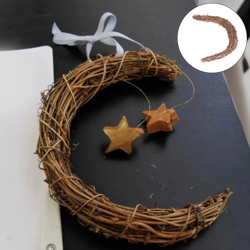 Natural Rattan Ring DIY Wreath Frame Vine Circle Twig Branch Wreath for DIY Craft Christmas Door Decoration Home Decor