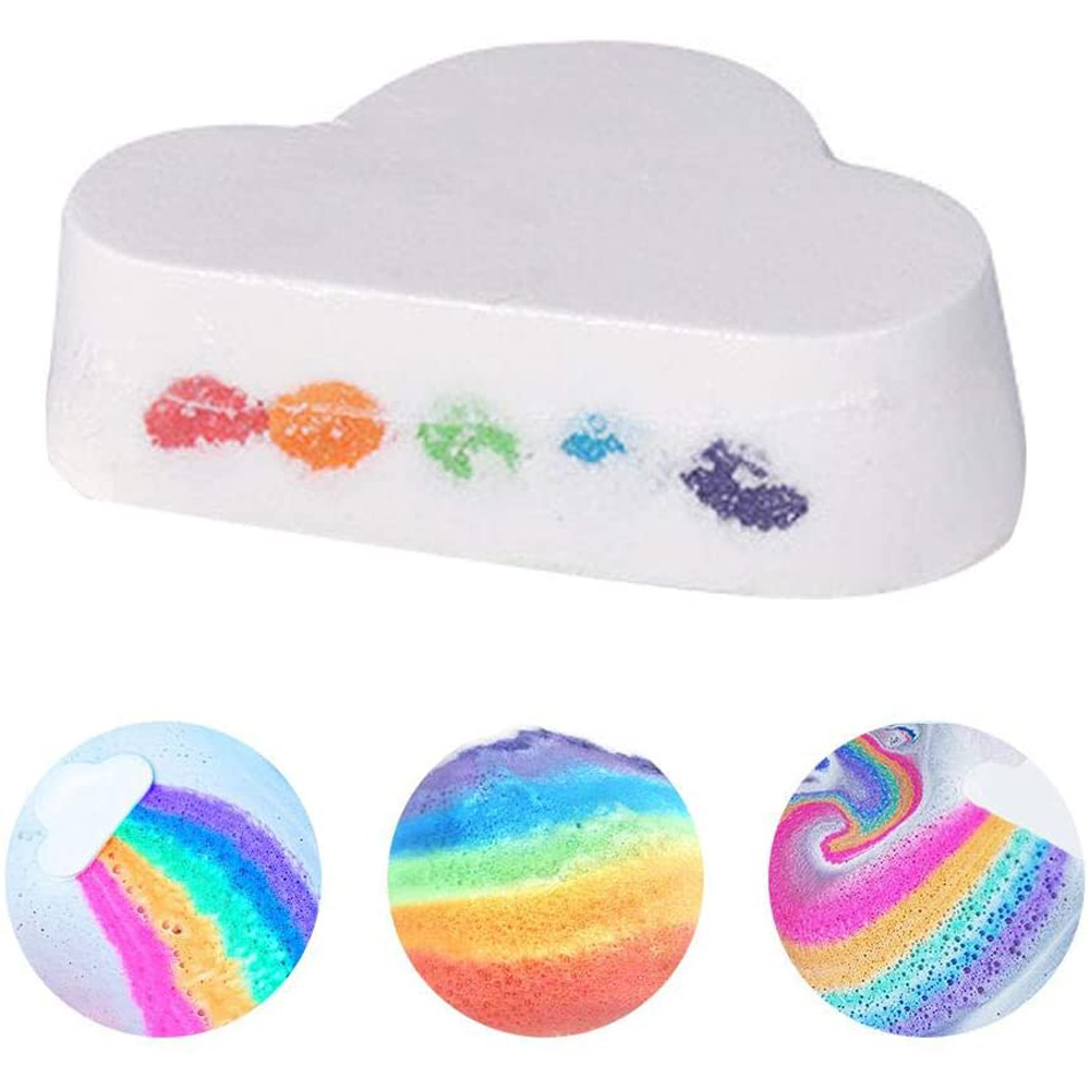 Best of 110g Bath Bomb Rainbow Cloud Colorful Sea Salt Natural Handmade For Exfoliating Moisturize Dry Skin For Women, Mom, Girls, Kids Reviews & Tips