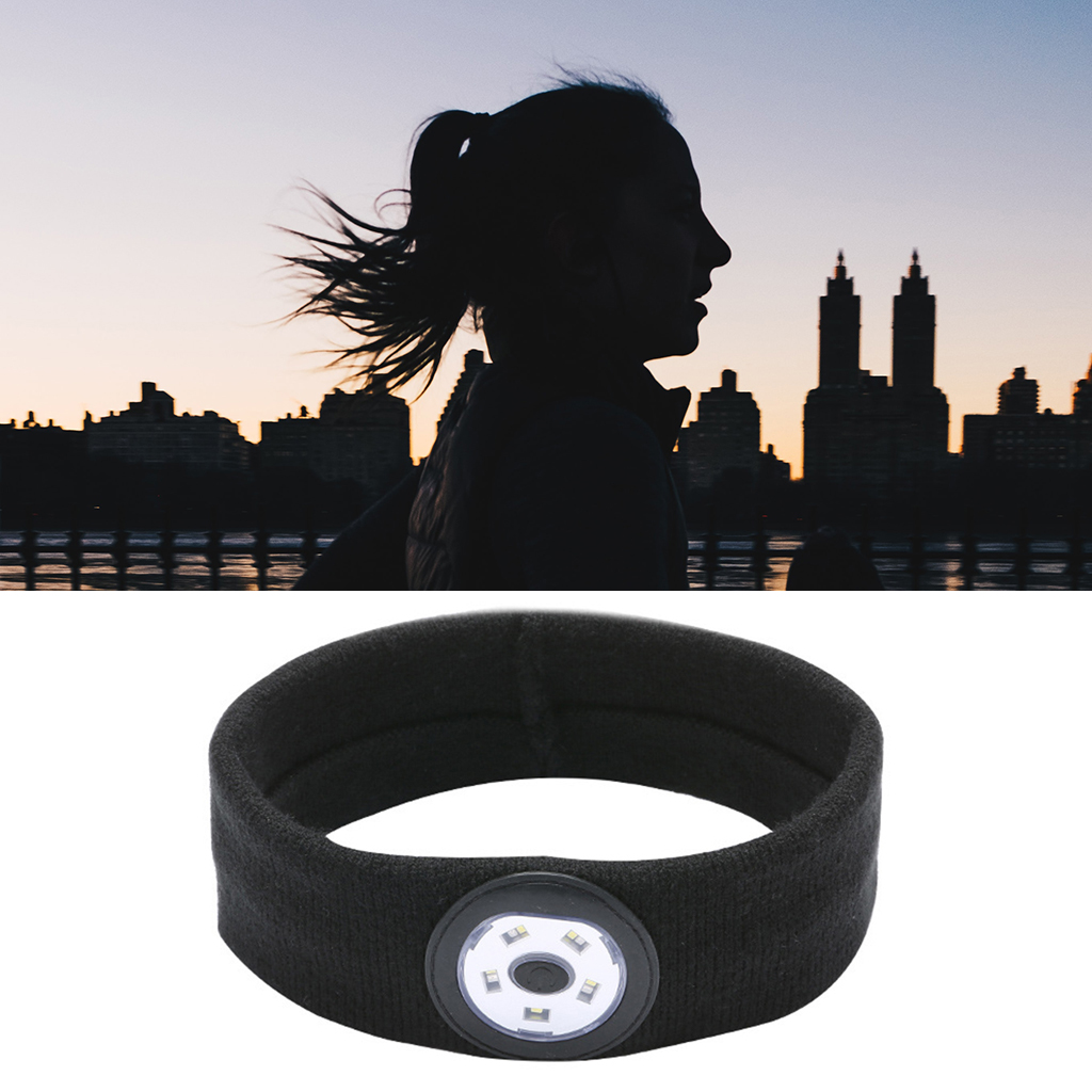 Absorbent Cycling Gym Sport Sweat Headband Sweatband Women Men Hair Bands Head Sweat Band Sports Safety With LED Light Up