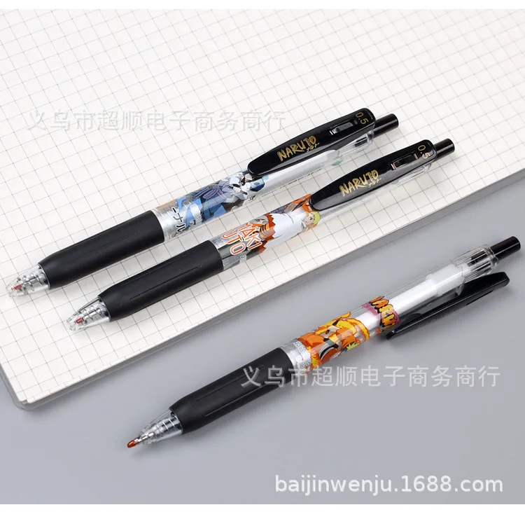 School Season NARUTO Black Pen Stationery and Office Supplies Press Gel Pen 0.5 Water-based Pen Black Bullet 6 Pack 2021 News