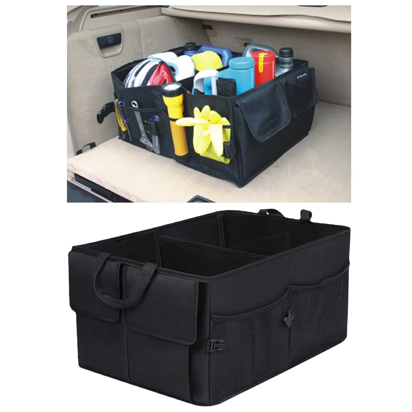 Car Boot Organiser Foldable Storage Bag, Non Slip, Super Large Capacity, for Business or Solo Travel
