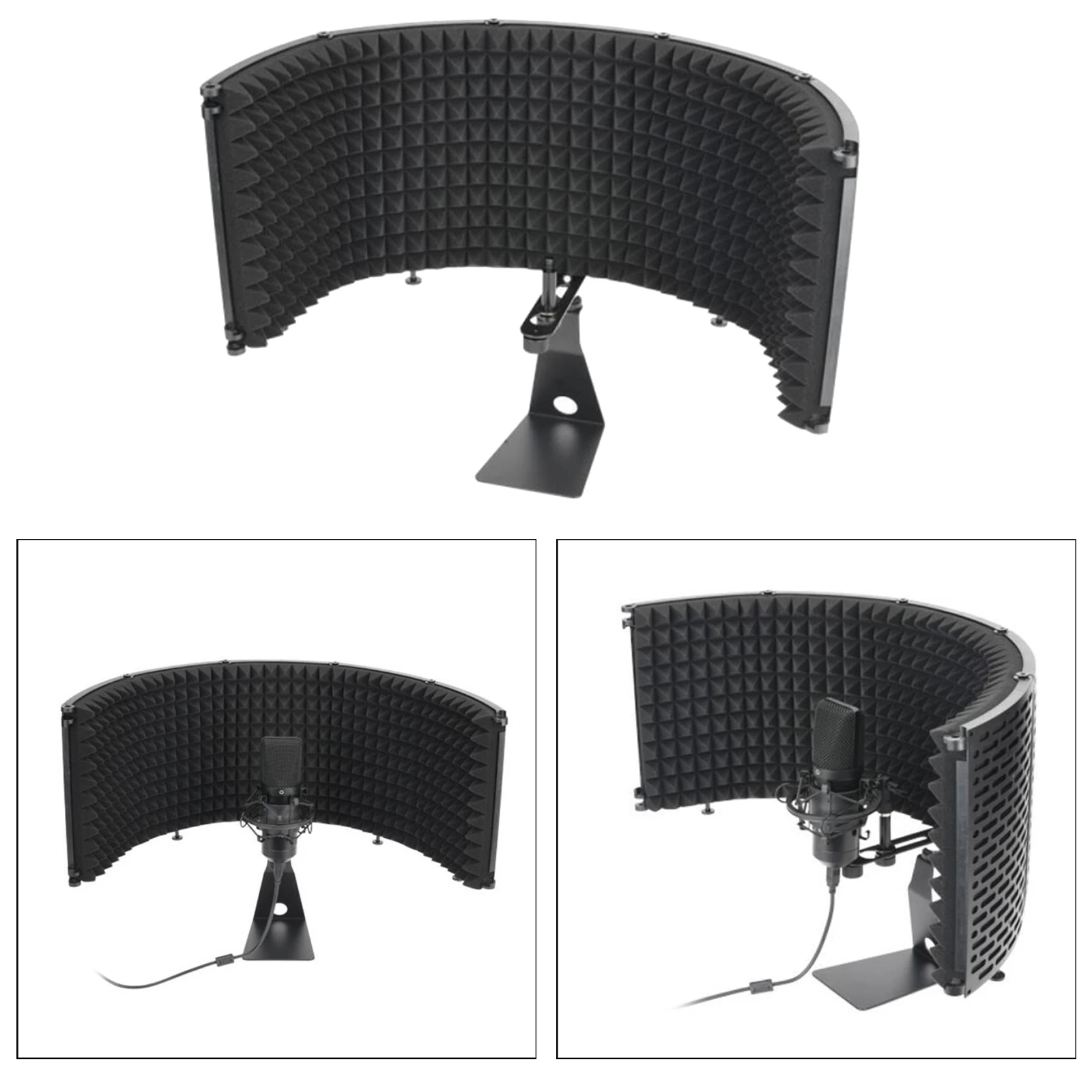 Microphone Isolation Shield, Sound Absorbing Vocal Recording Panel, 5 Panels