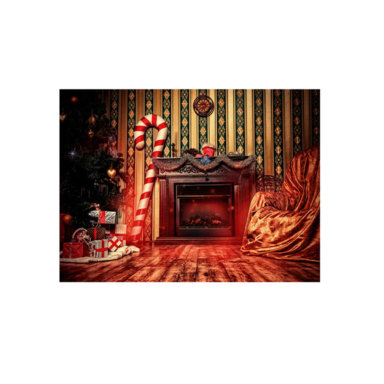 Christmas Backdrops Vinyl 5x3FT Fireplace Background Photography Studio ...