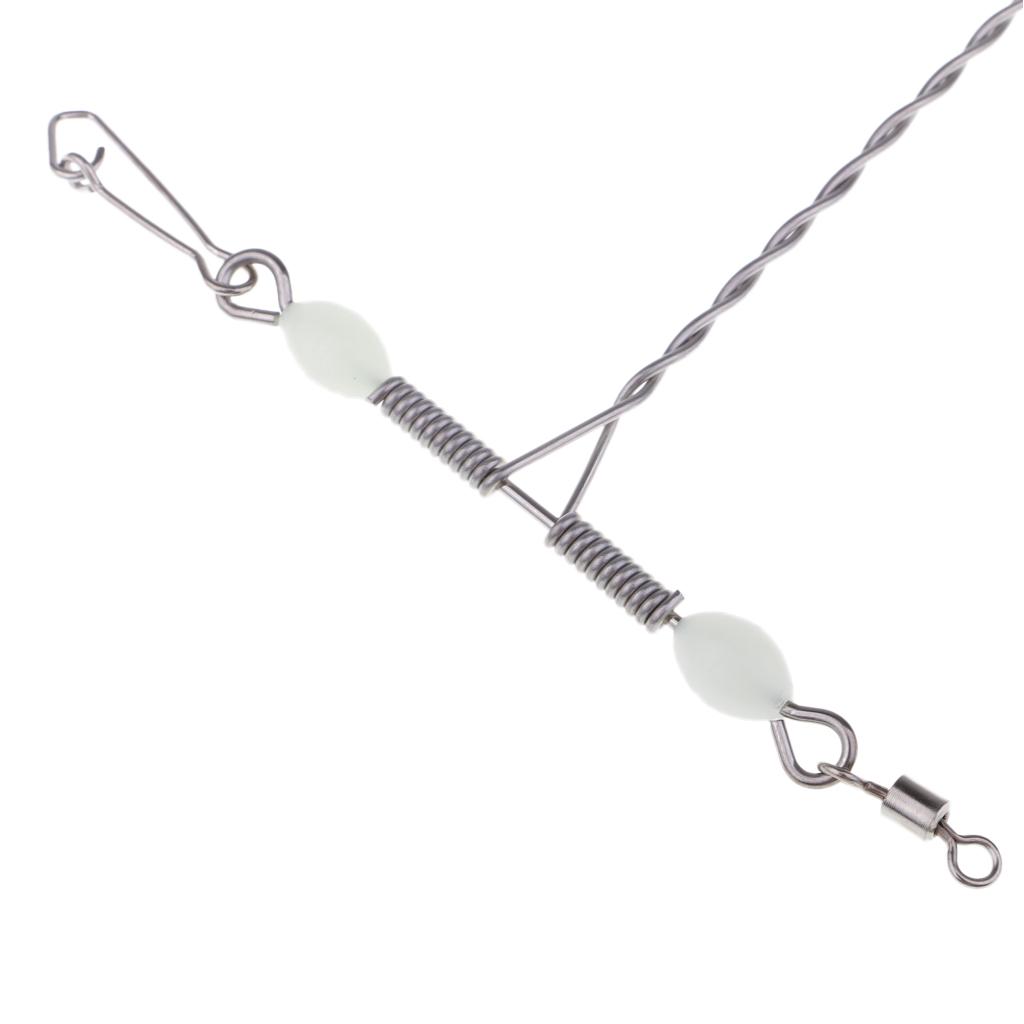 Luminous Cross-line Rolling Swivels, 10pcs 3 Way T-shape Cross-line Rolling Swivel With Beads Sea Fishing Accessories