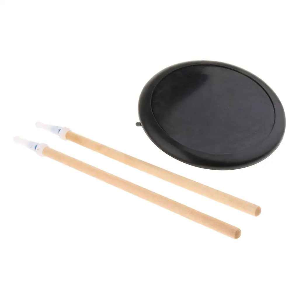8inch Dumb Drum Practice Pad Set with Drumsticks Carrying Bag for Beginner Kids Music Lovers Gift