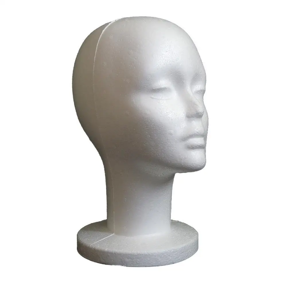 angel3292 Female White Foam Mannequin Hat Cap Wig Women Head Display Holder Model 