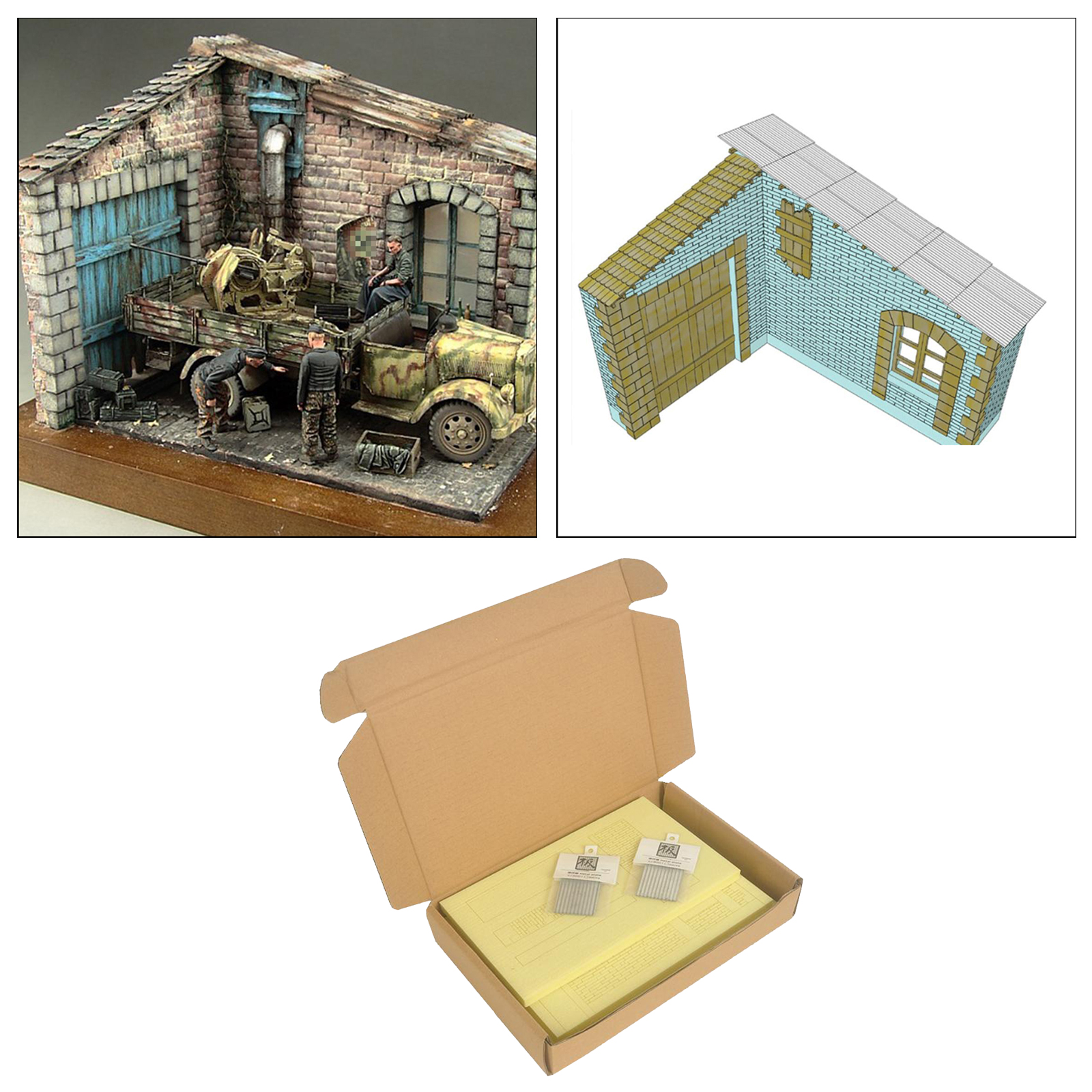 Hobby Crafts Building 3D Puzzle Unassembled Kits European Ruins House 1:35 Scale Miniature Sand Table War Layout