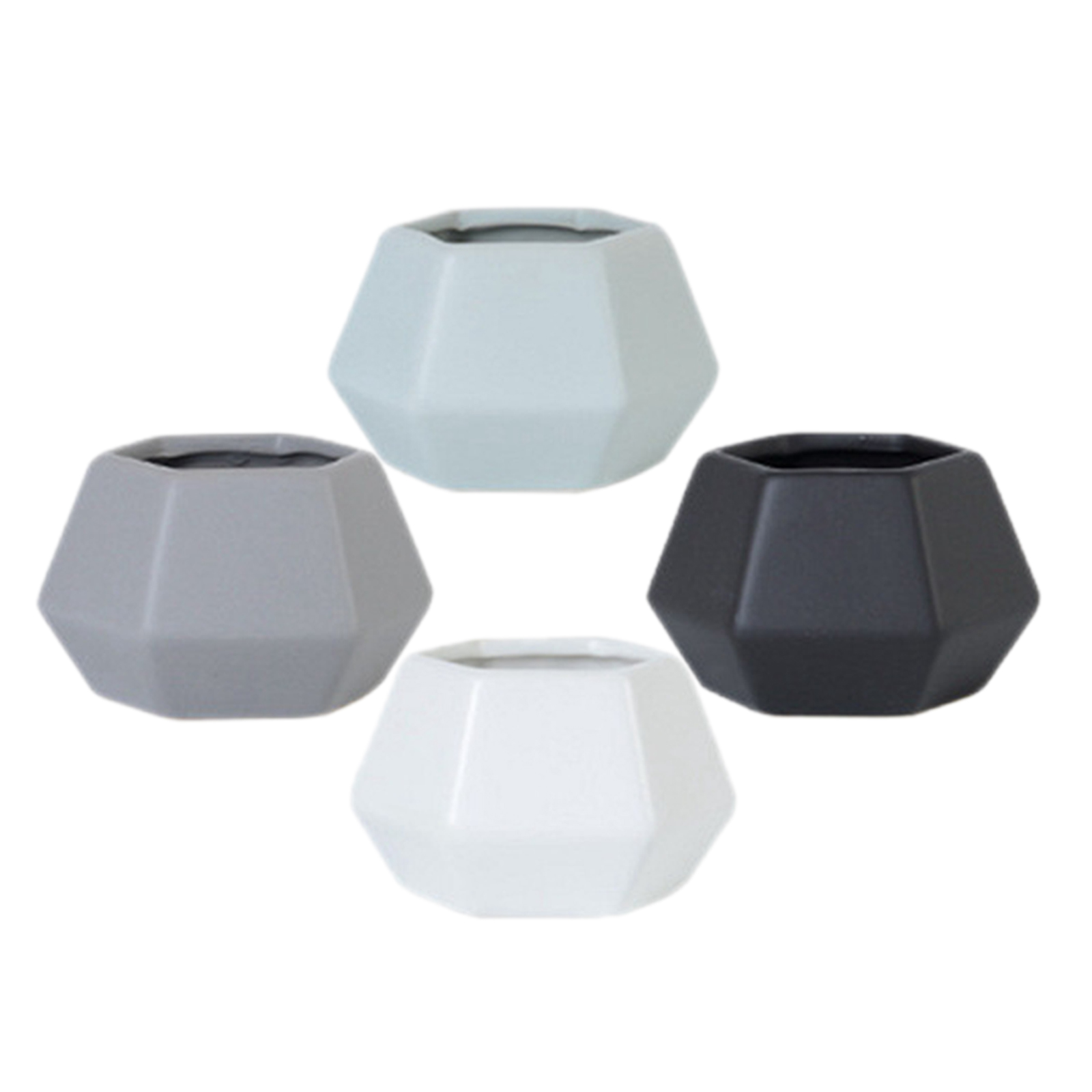 4PCS Mini Geometry Planter Pots for Home Office Window -Colorful (Plants NOT