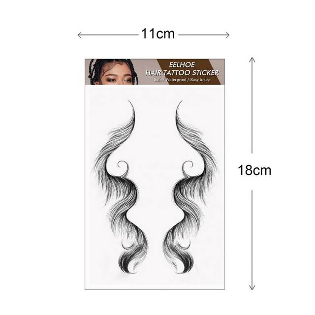 1/6 Pcs/Set Hair Tattoo Stickers Waterproof Hair Styling Ultra Thin Curling  Hair Edge Baby Hair Stickers for Beauty Curling Hair - AliExpress