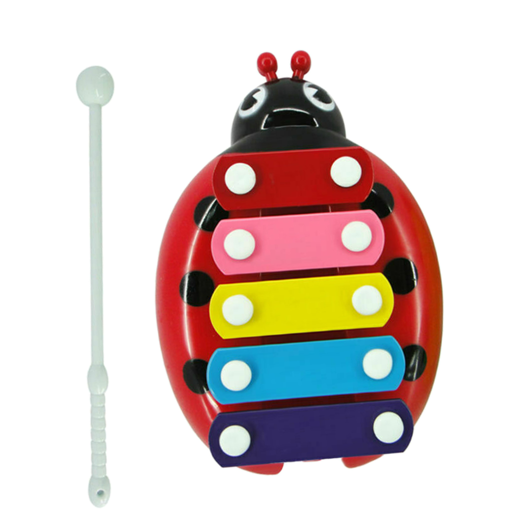 Steel Bars 5 Notes Xylophone with Wood Mallets Instrument Kids Baby Play Toy