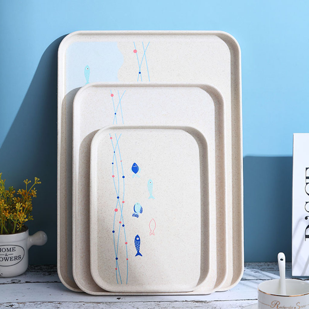 1 Piece Hotel Serving Trays Rectangle Melamine Plastic Tableware White