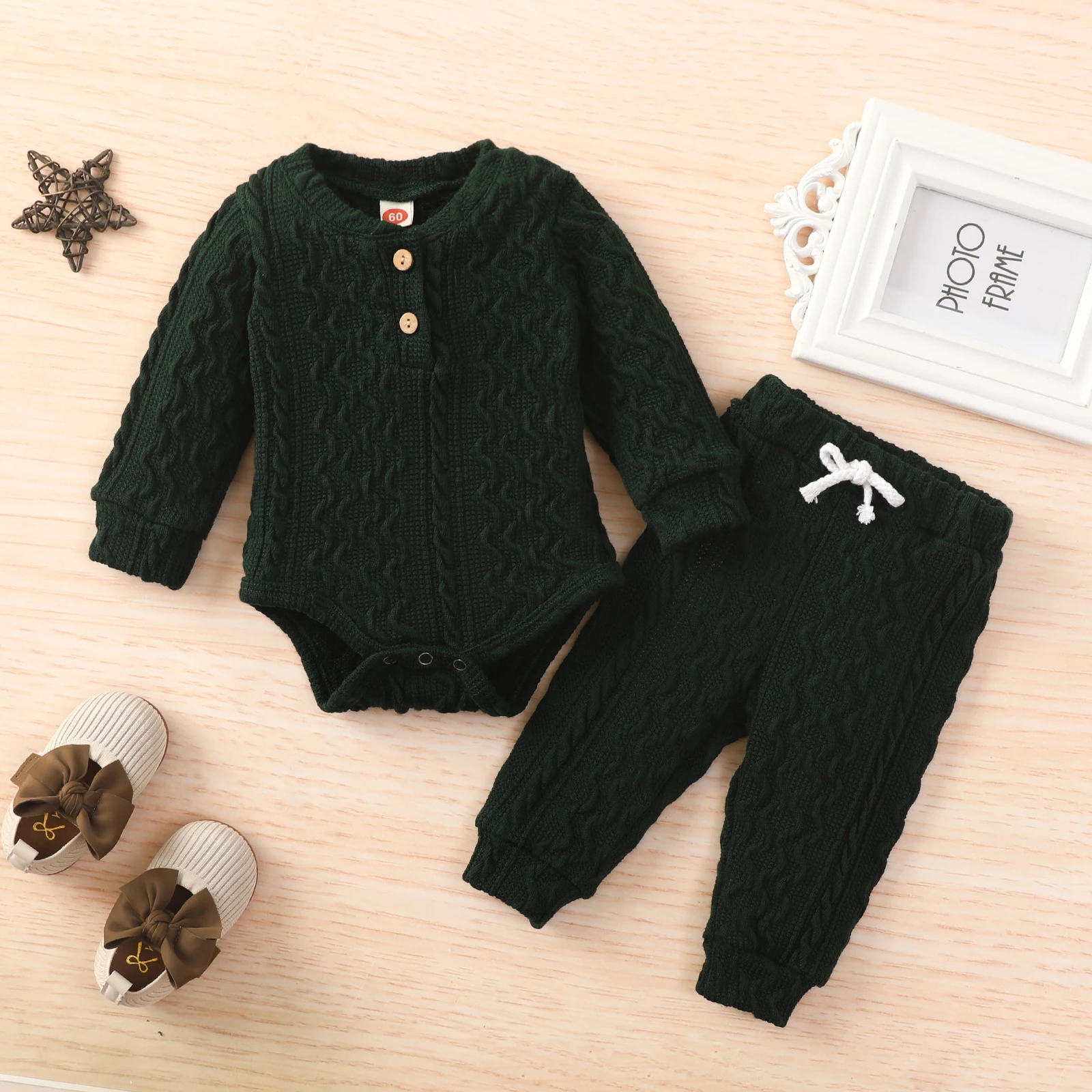 baby clothes set gift Toddler Baby Girl 2Pcs Romper Autumn Tops Pants Infant Boy Girls Knitted Long Sleeve Sweater Jumpsuits Casual Trousers Outfits baby clothing set long sleeve	
