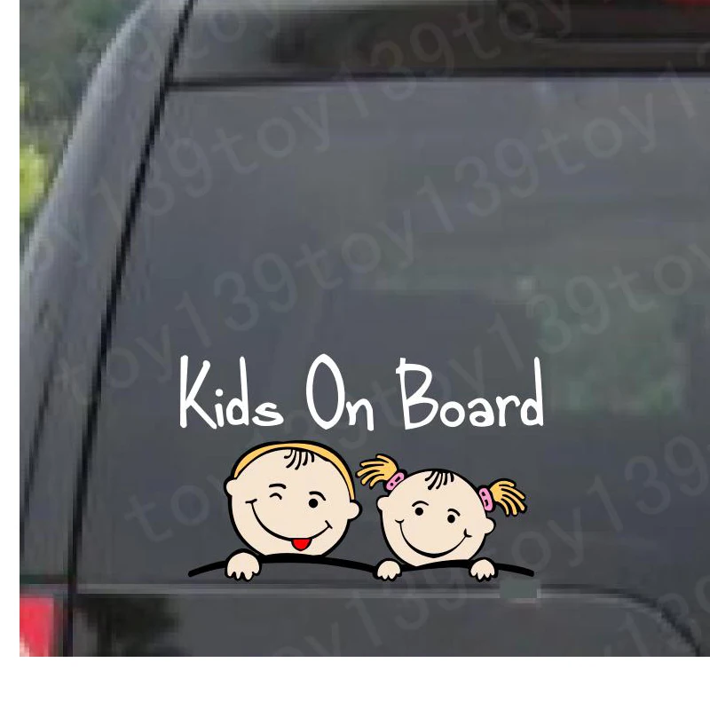 La estática coche ventana sign/decal nuestros niños a bordo de 100 X 250 Mm Teddys 