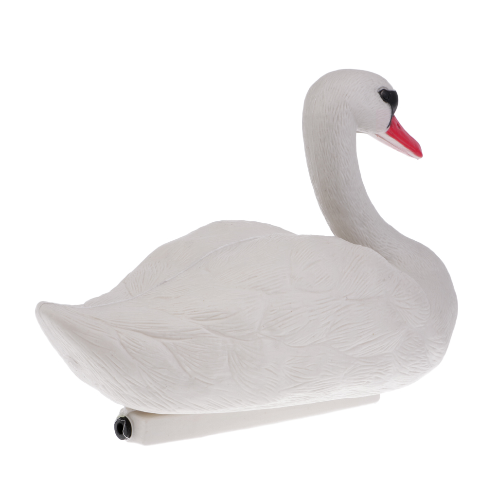 Outdoor XPE Realistic Lifelike Swan Decoy Pond Bird Deterrent Decoration Hunting Fishing Floating Decoys Yard Ornamental White