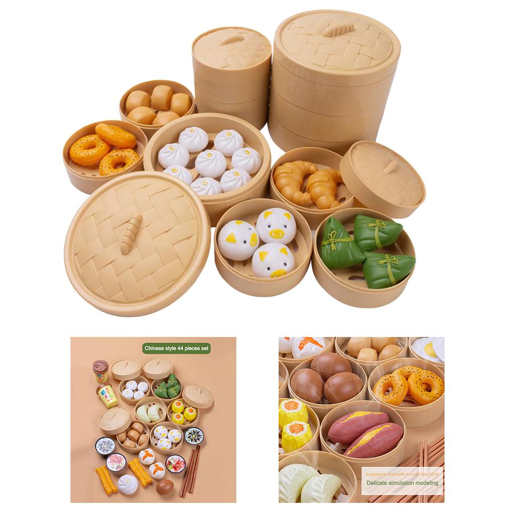 Play Food Set for Kids Children Breakfast Playset Pretend Role Play Kitchen Game Toys