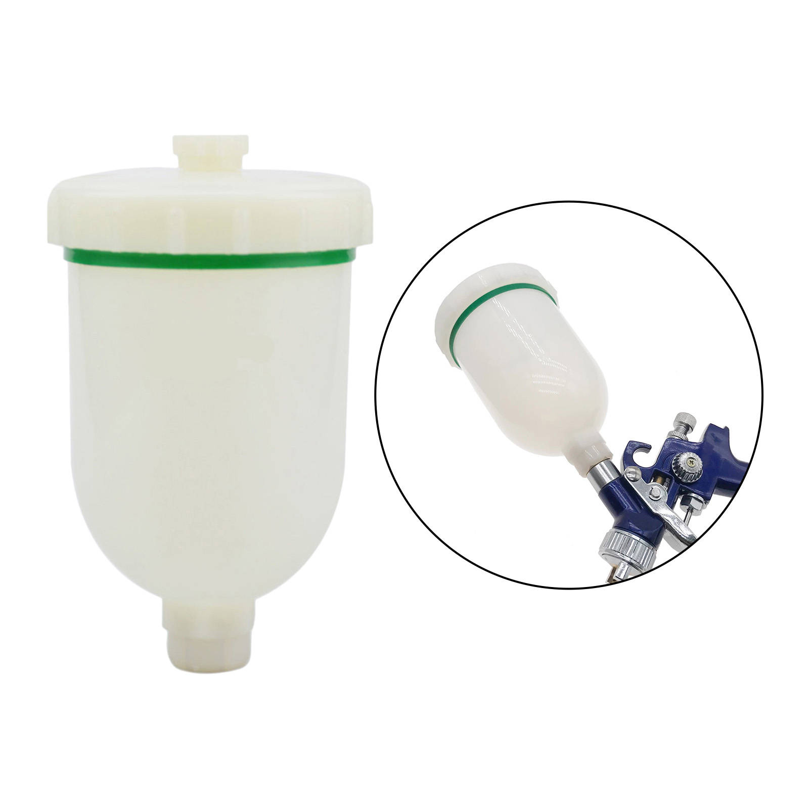 Plastic Spray Gun Pot Container 300ml Capacity Metal Tool Manual Jet Air Texture Pneumatic for H2000 R100 Hvlp Paint Spray Gun