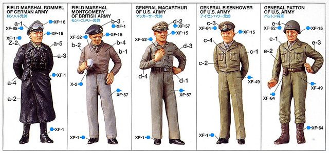 Tamiya 32557 1/48 WWII Famous General Figures Set Military Hobby