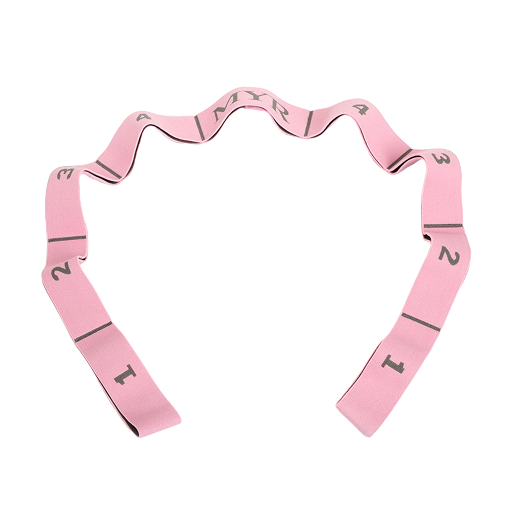 Yoga Pull Strap Fitness Stretching Band Resistance Loop Pink_8 Loops