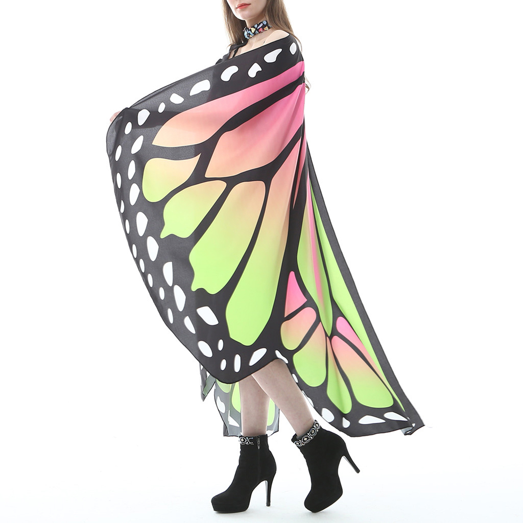 Women Soft Butterfly   Shawl Fairy Ladies Costume Accessories for Christmas