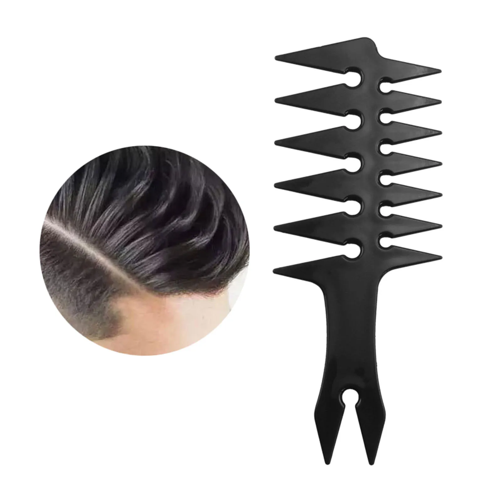 Professional Men`s Oil Head Comb Pompadour Hairstyling Combs Wide Tooth Fork Comb for Slicked Back Hairstyle Retro Oil Head 