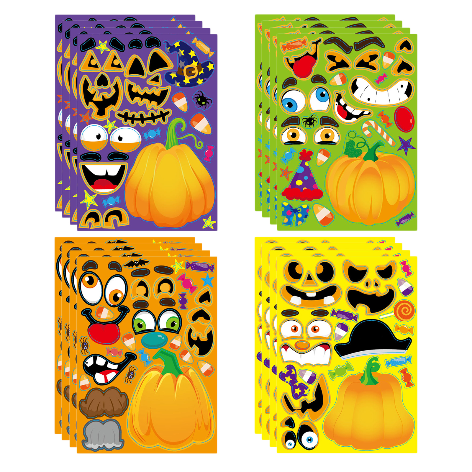 Halloween Stickers  Pumpkin Witch Jigsaw Game Kindergarten Toy Gift