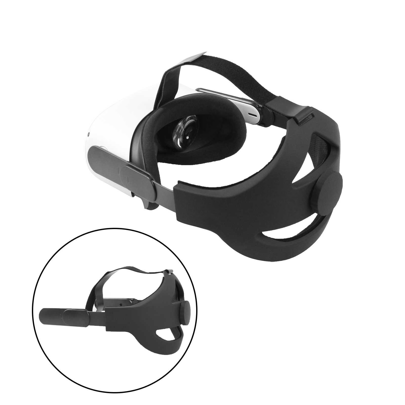 Head Strap for Quest 2 VR Headset Comfort Reduce Pressure Black Accessories