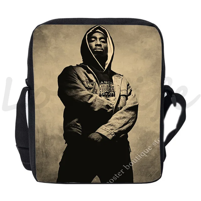 Hip Hop Rapper 2Pac Tupac Shoulder Bags Teens Handbag Men's 