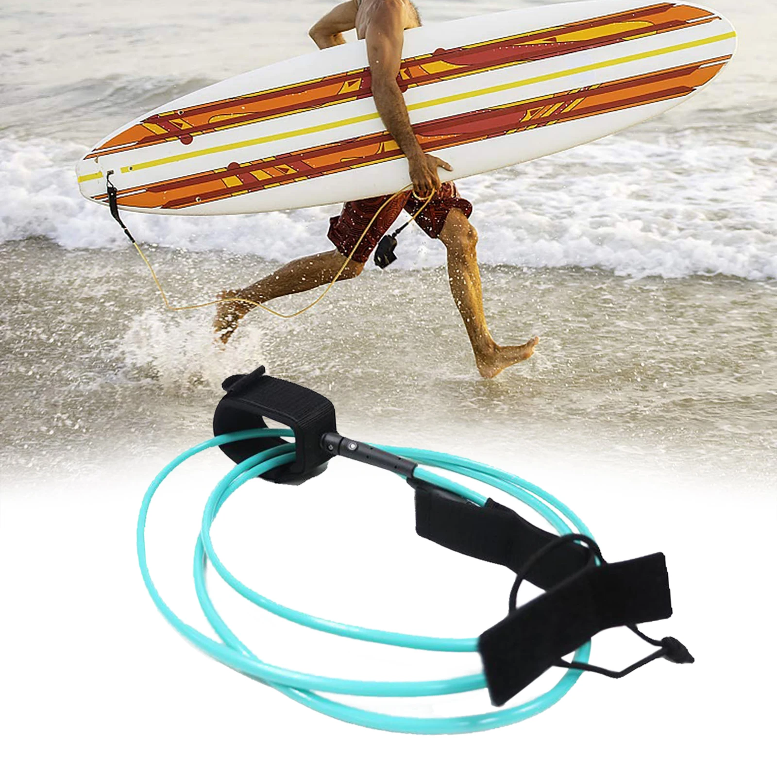 Surfing Ankle Leash 10 Feet Paddle Board Leg Rope Safe Leashes Ankle Cuff
