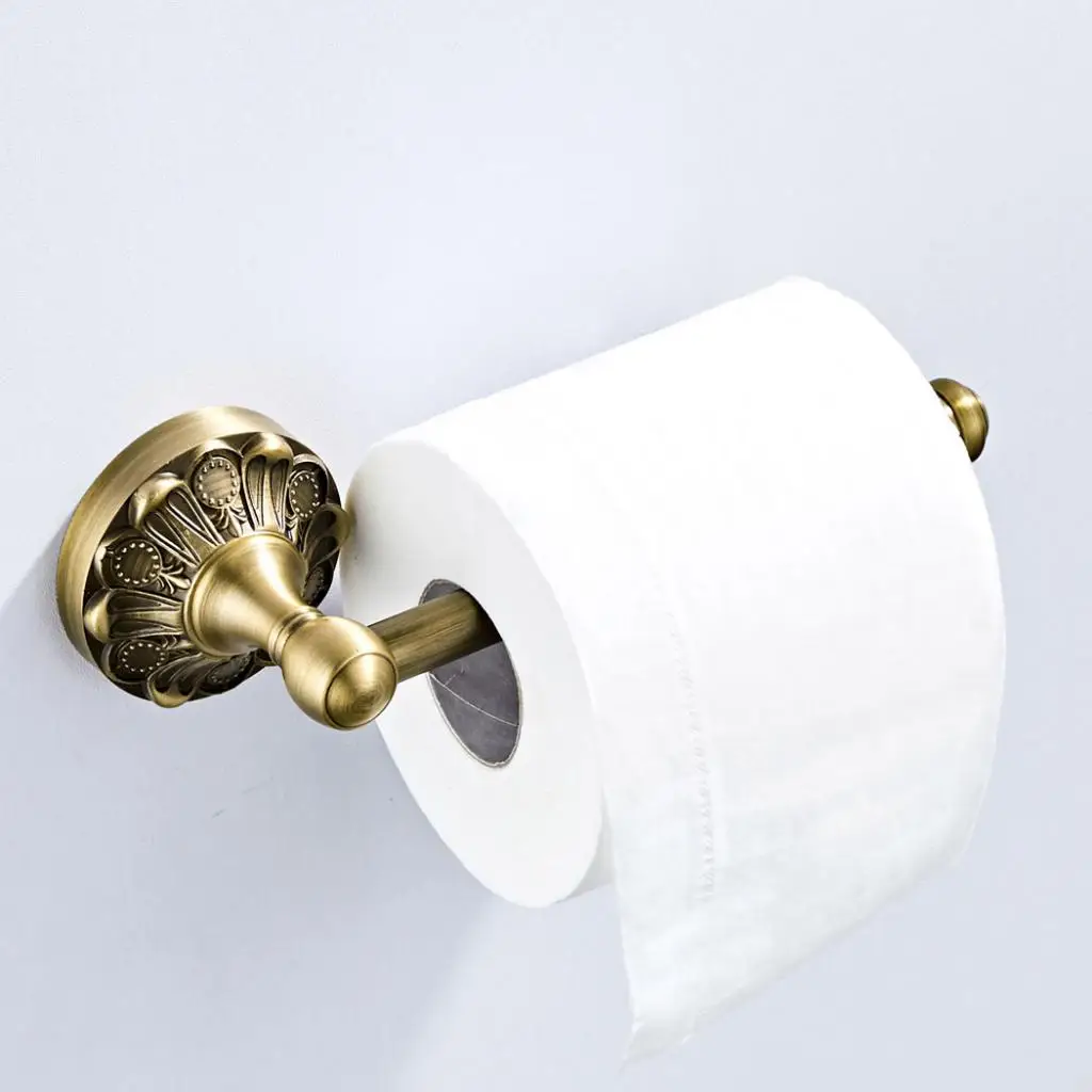 Bathroom Hardware Toilet Paper Holder Towel Hanger Rack Brass Accessories