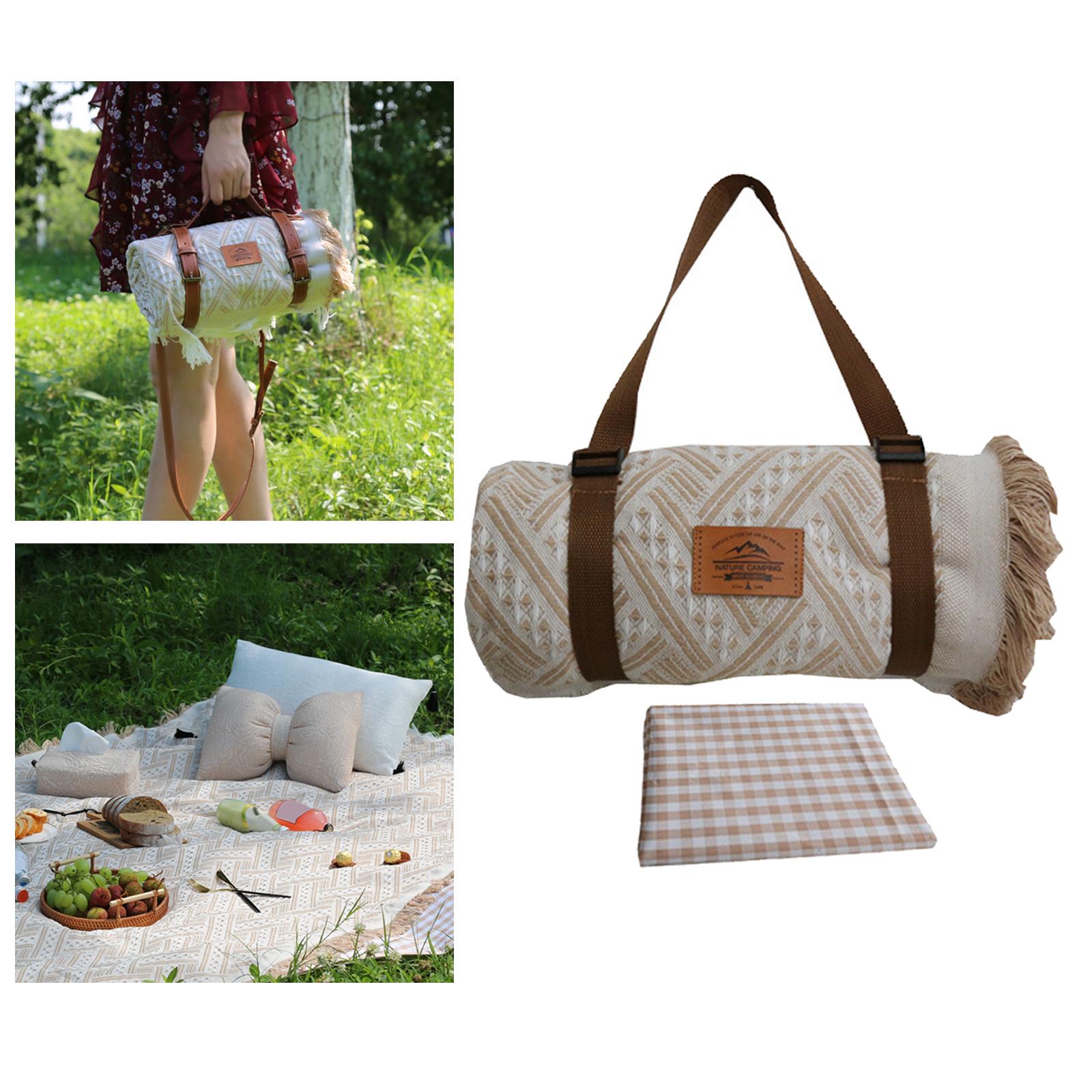 Picnic Blanket Canvas Portable Picnic Mat Ultralight Beach Blanket Ground Travel Mat Outdoor Mattress Camping Mats