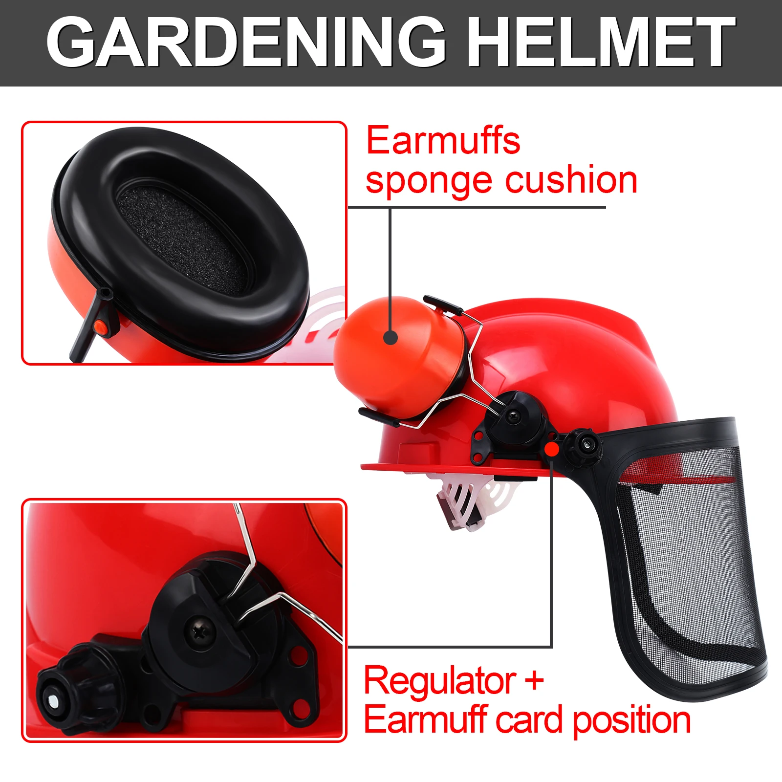 Casco de seguridad Samger para jardineria o talleres máscara facial protectora
