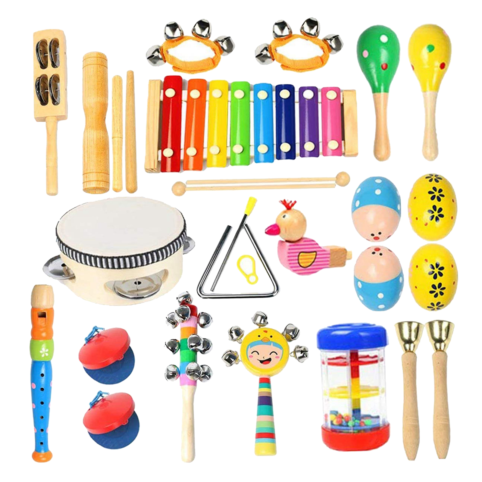 Musical Instruments for Toddler with Carry Bag,22 in 1 Music Percussion Toy Set for Kids with Xylophone,Rhythm Band