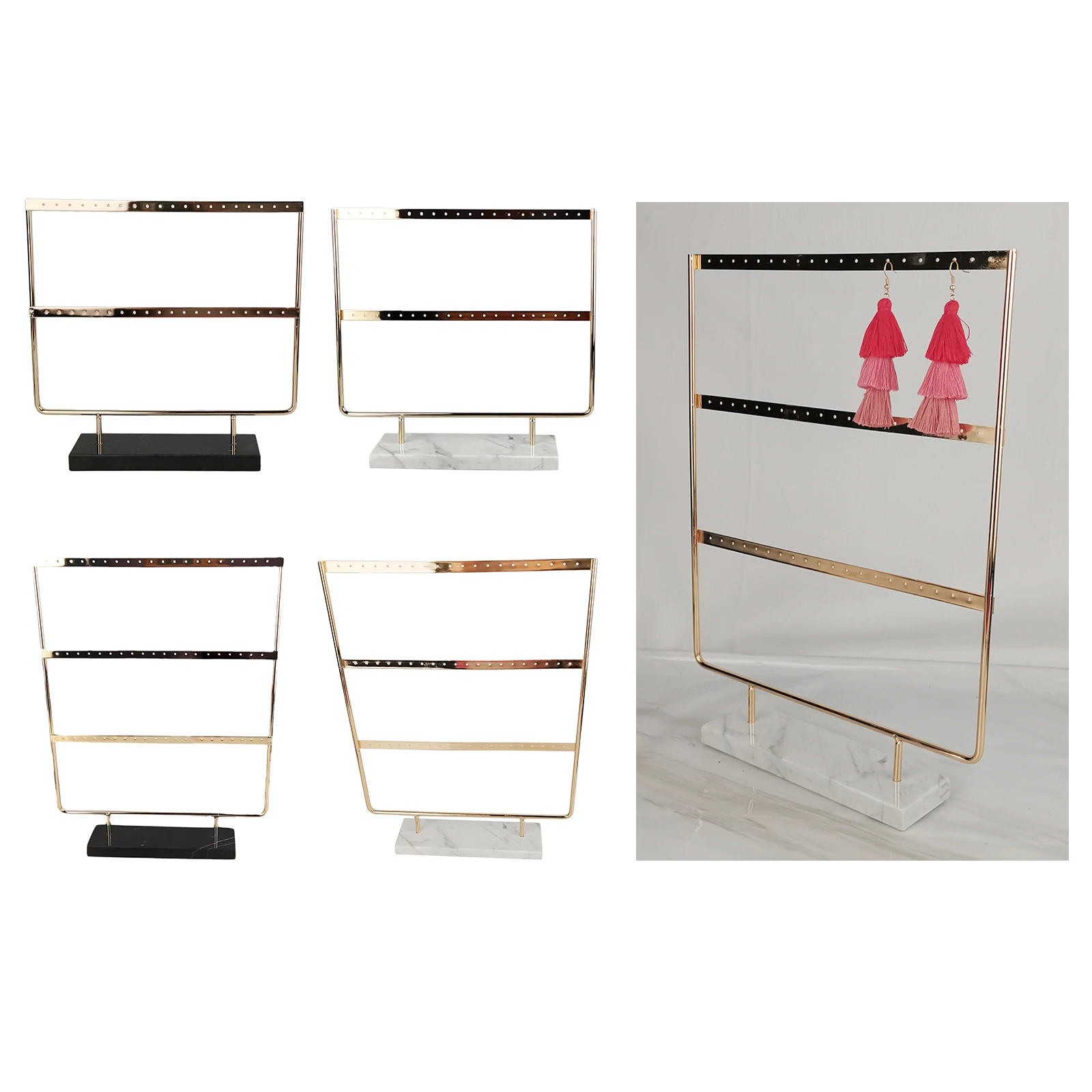 Marble Base Jewelry Holder Multi-tier Earring Display Stand Free Standing