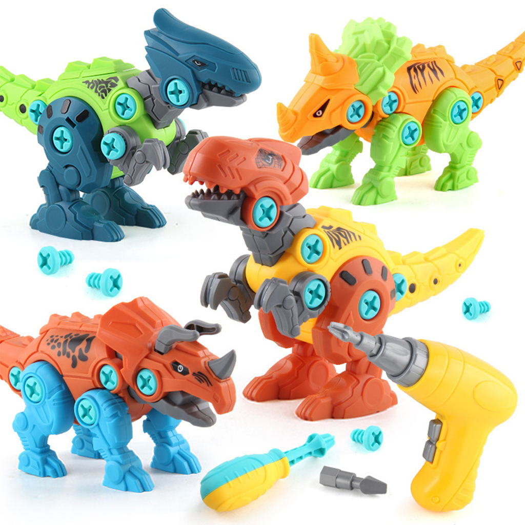 Electric Drill Detachable No Sharp Take Apart Dinosaur Models Toys for Girls Boys Christmas Gifts 