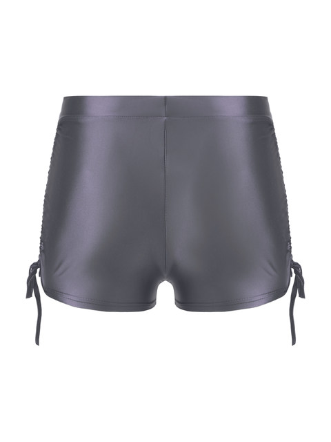 Women Glossy Drawstring Casual Shorts Stretchy Low Waist Hot Pants