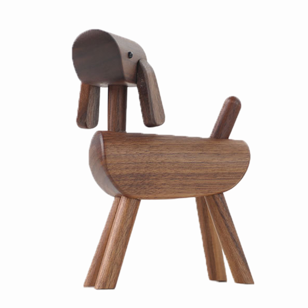 Wooden Dog Statue Decoration, Figurines Home Decor, Puppy Dogs Lovers Living Room Bedroom Office Desktop Shelf Ornament