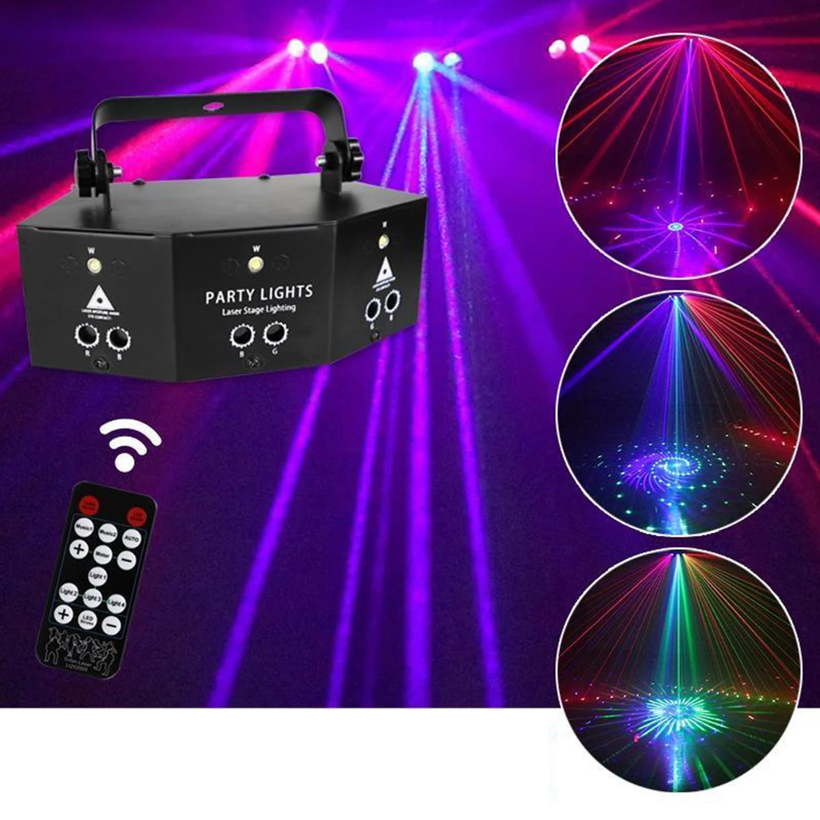 9-EYE  LED Light Remote RGB DMX Scanning Projector Strobe DJ tage Lights, EU Plug