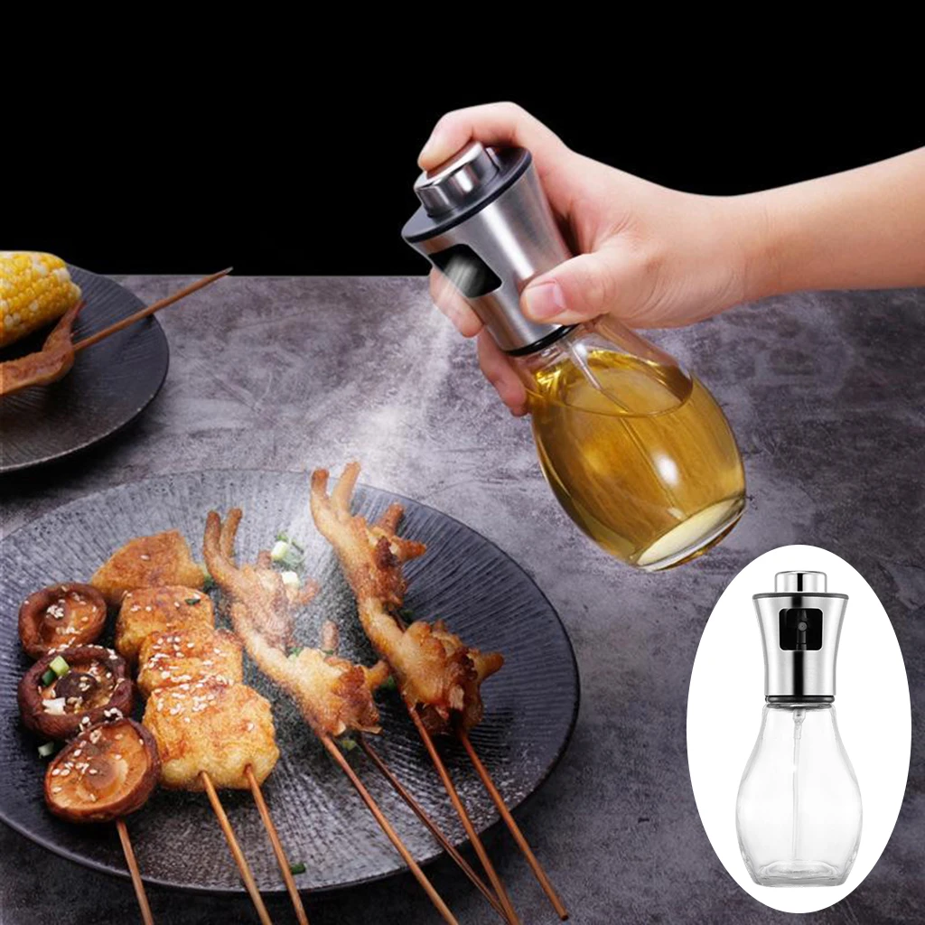 7oz/200ml Oil Sprayer Dispenser for Cooking Glass Oil for Grilling Roasting Baking Salad BBQ