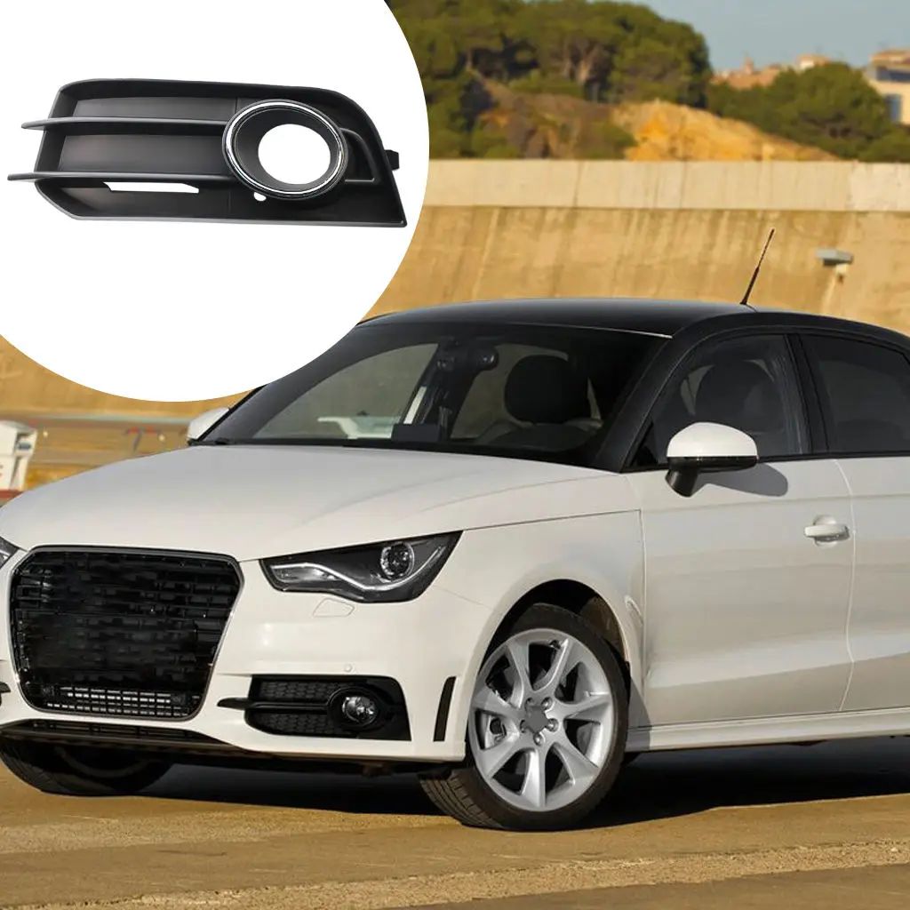 Front Lower Bumper Fog Light Grille Trim Fit for Audi A1 2010-2015 with Fog Light Hole Auto Parts