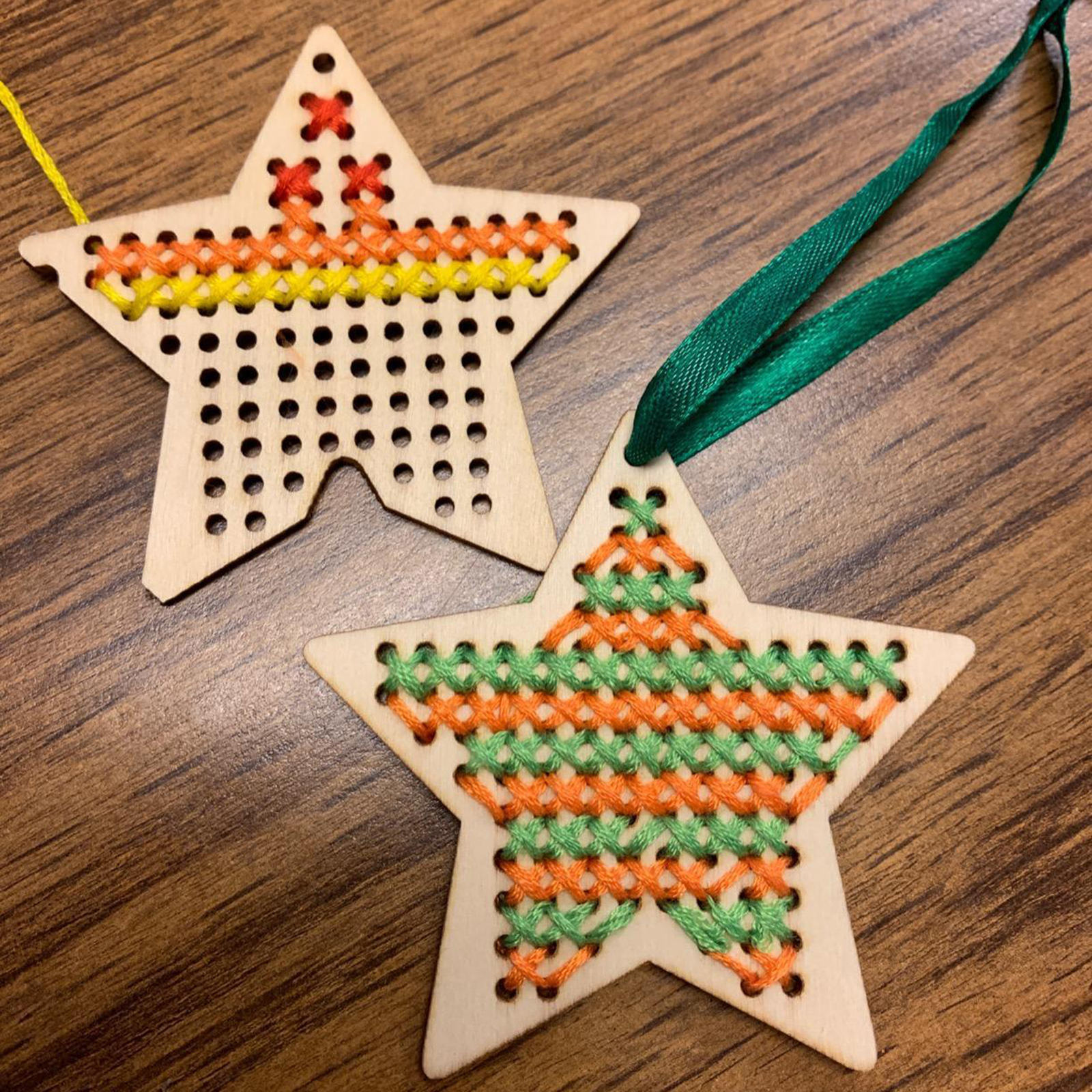 5x Cross Stitch Pendant Blank Charms Star for Crafts DIY Counted Embroidery