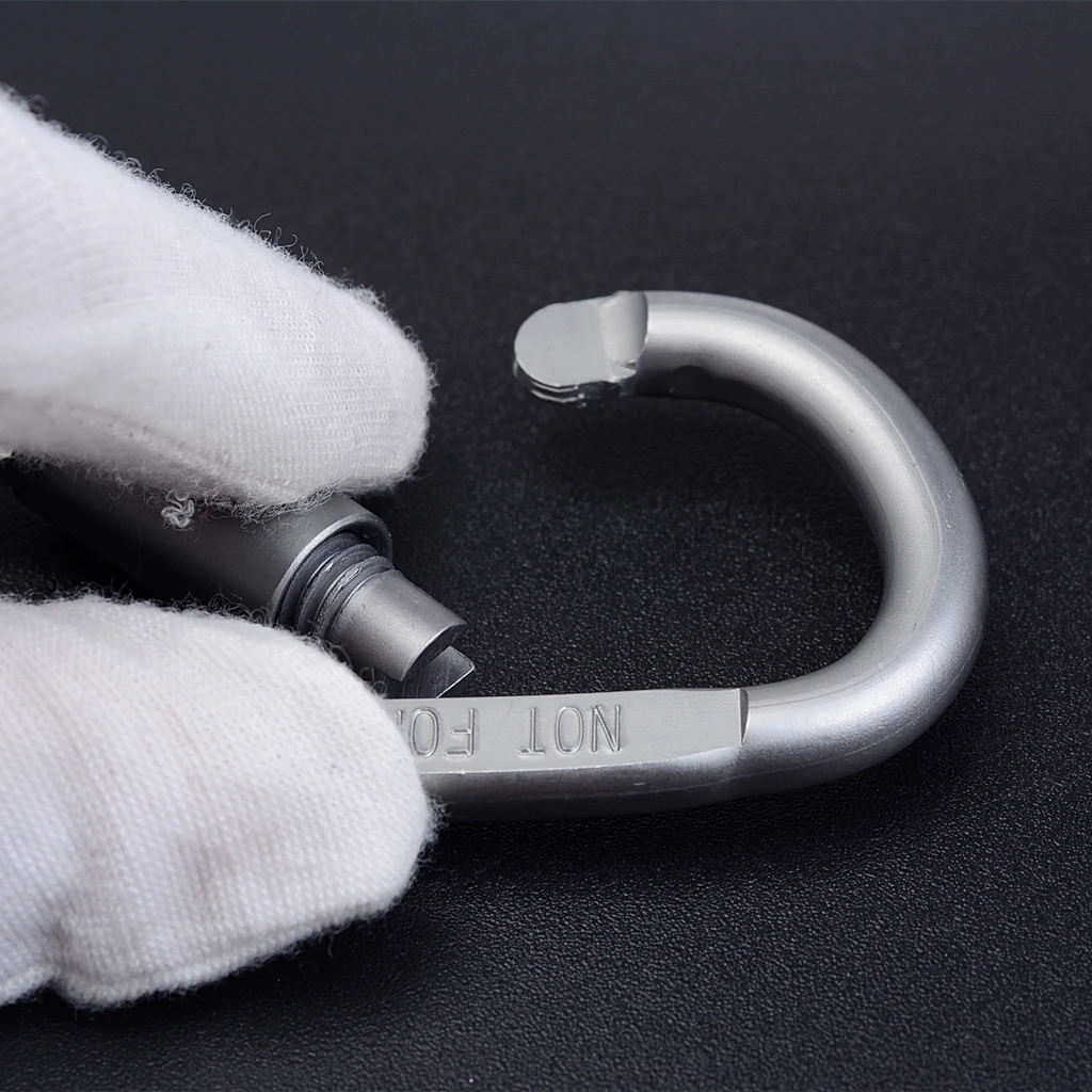 3pcs Durable Metal Screw Carabiners Keychain Hook D Type Water Bottle Buckle