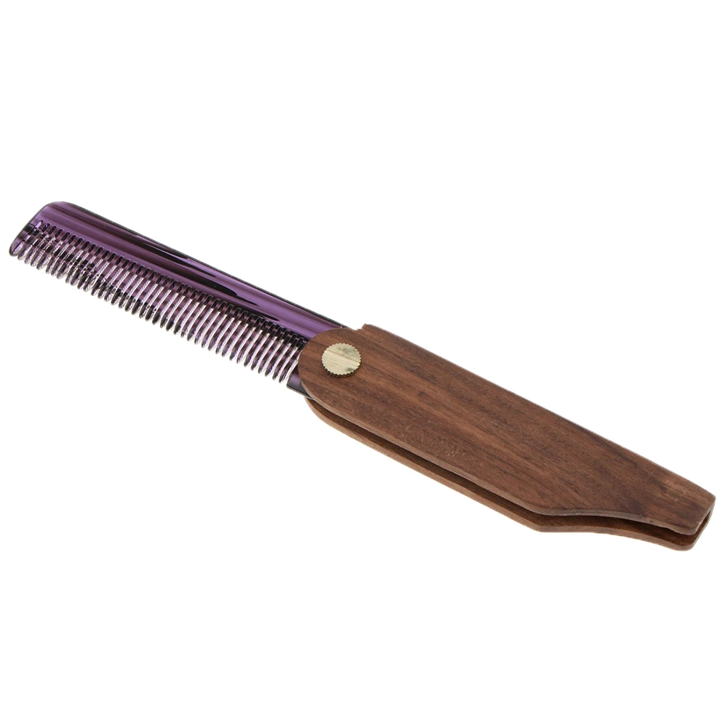 Hairdressing Beauty Wooden Folding Beard And Hair Comb Beauty Tools for Men